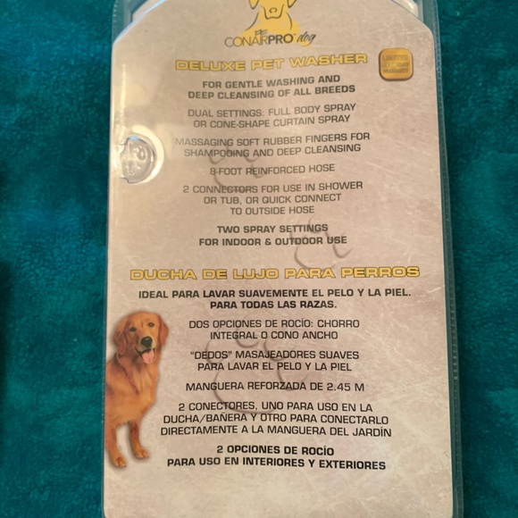 Rae Dunn treat jar, pink rain jacket, nib deluxe pet washer - Picture 7 of 11